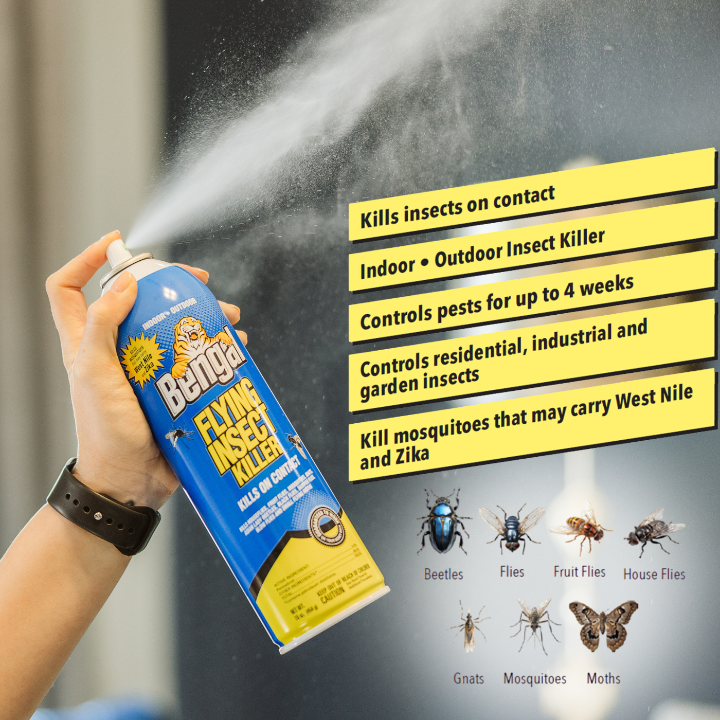 Bengal Flying Insect Killer 2 | Bug Spray for Indoor & Outdoor Use ...