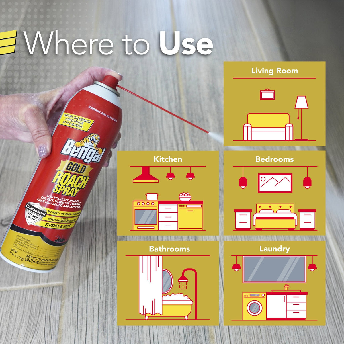 Bengal Gold Roach Spray where to use