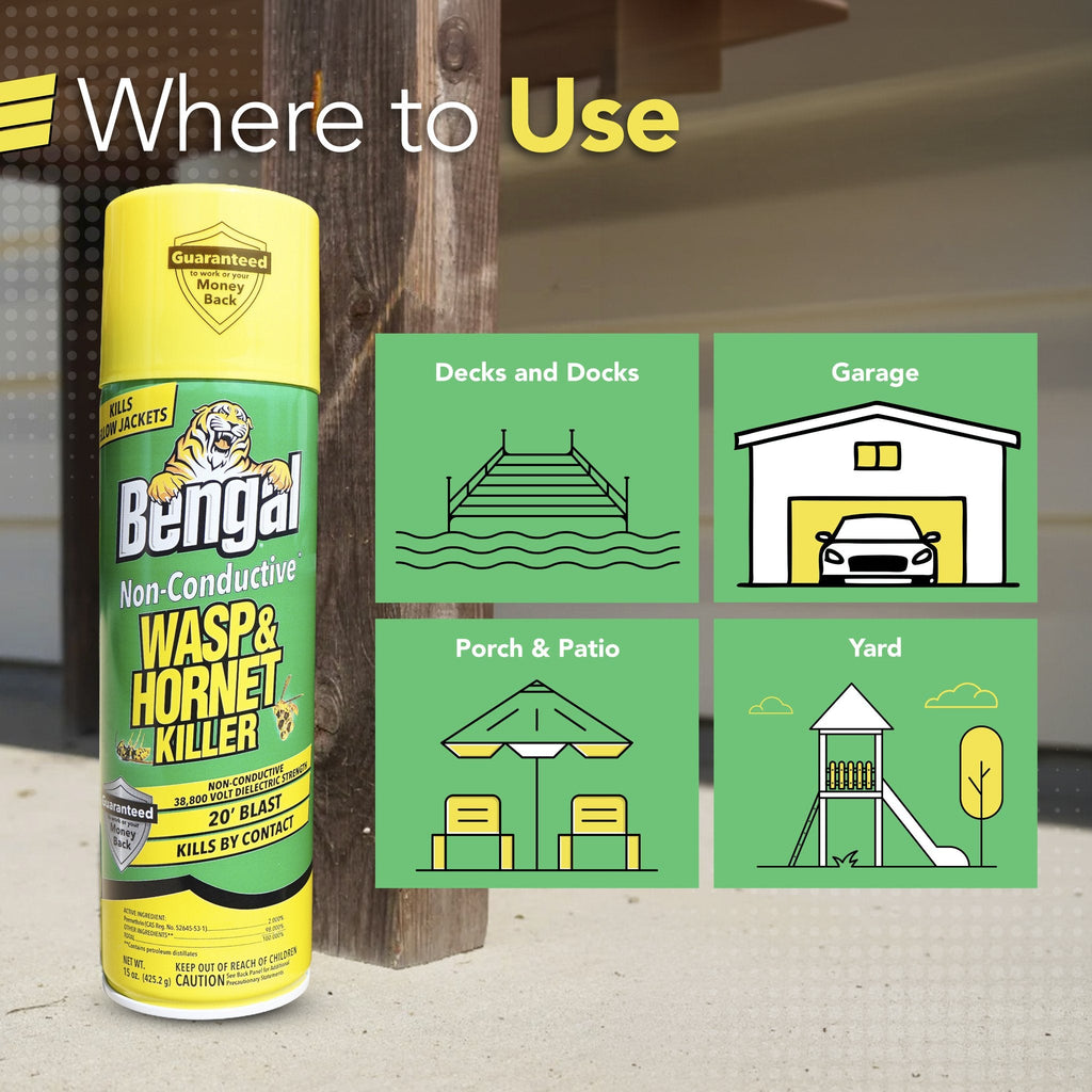 Bengal Non-Conductive Wasp & Hornet Killer where to use